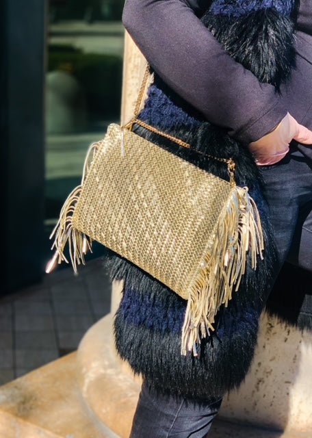 NOTO Premier Gold Leather Bag with Shoulder Strap SIBILLAD