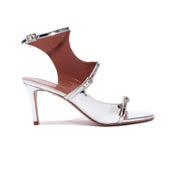 Leather Sandal with Straps and Buckles with 7.5 cm Heel D1