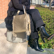 NOTO Borsa in Pelle Premier Oro con Tracolla DAPHNED