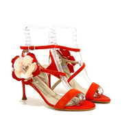 Noto Sandalo in pelle scamosciata con fiore S7M76