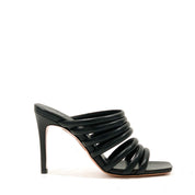 Women's leather clogs with heel CAL914