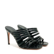 Women's leather clogs with heel CAL914