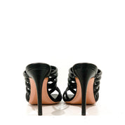 Women's leather clogs with heel CAL914