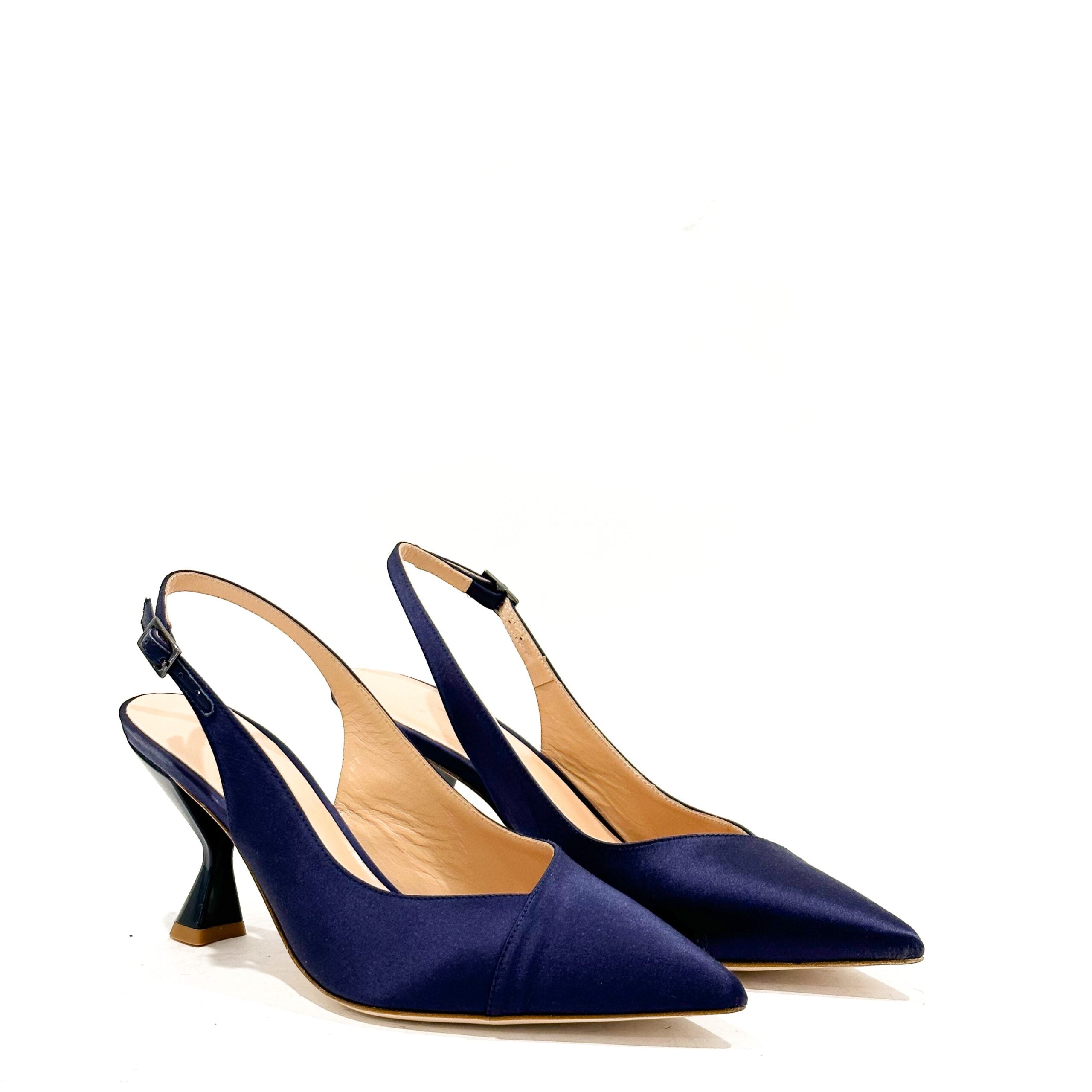 Satin slingback pumps 6508