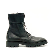 Men's Black Leather Ankle Boot UNOT101D1