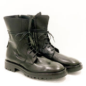 Men's Black Leather Ankle Boot UNOT101D1