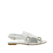 Leather Flat Sandal with Buckles C5