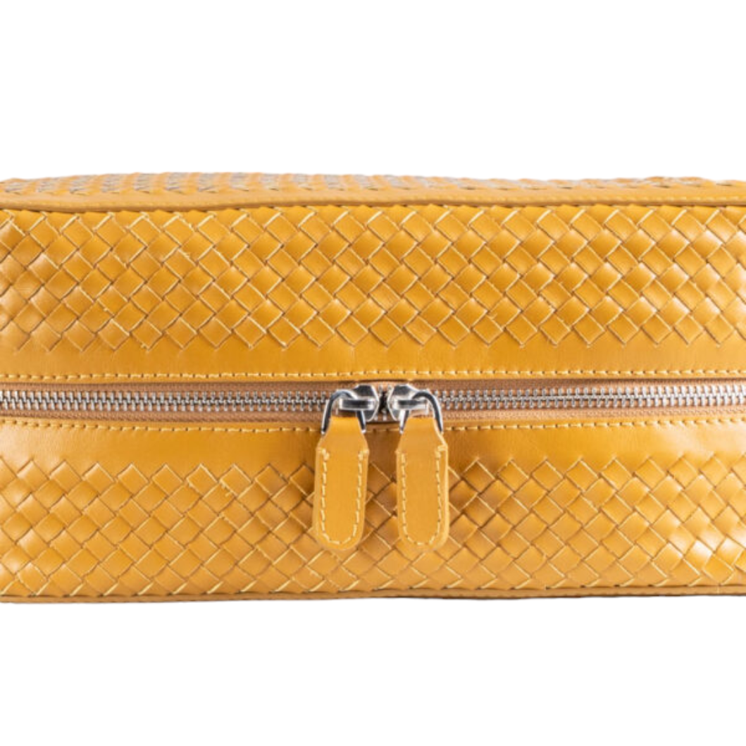 NOTO Premier Leather Beauty Case with Mustard Weave MASSIMO3