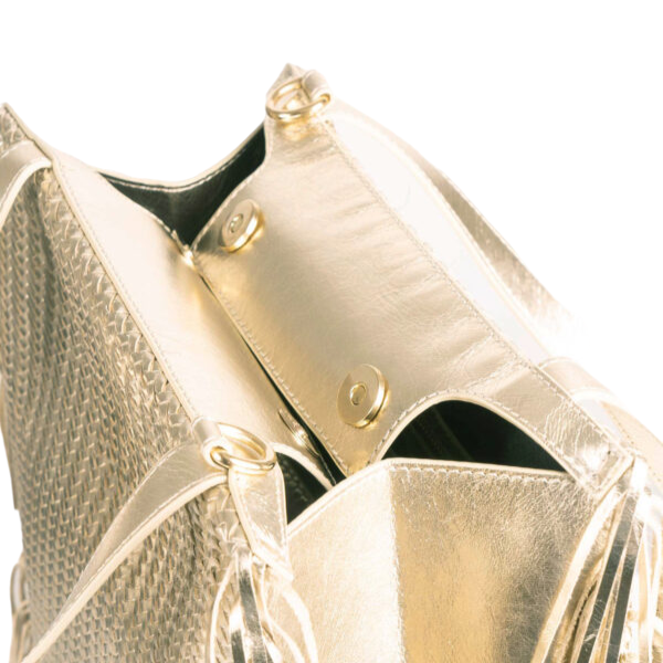 NOTO Borsa in Pelle Premier Oro con Tracolla DAPHNED