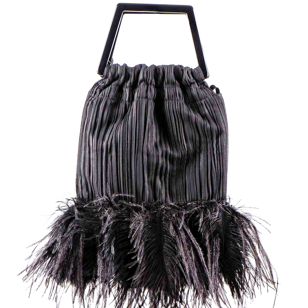 NOTO Borsa in piume e tessuto Plume
