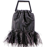 NOTO Borsa in piume e tessuto Plume