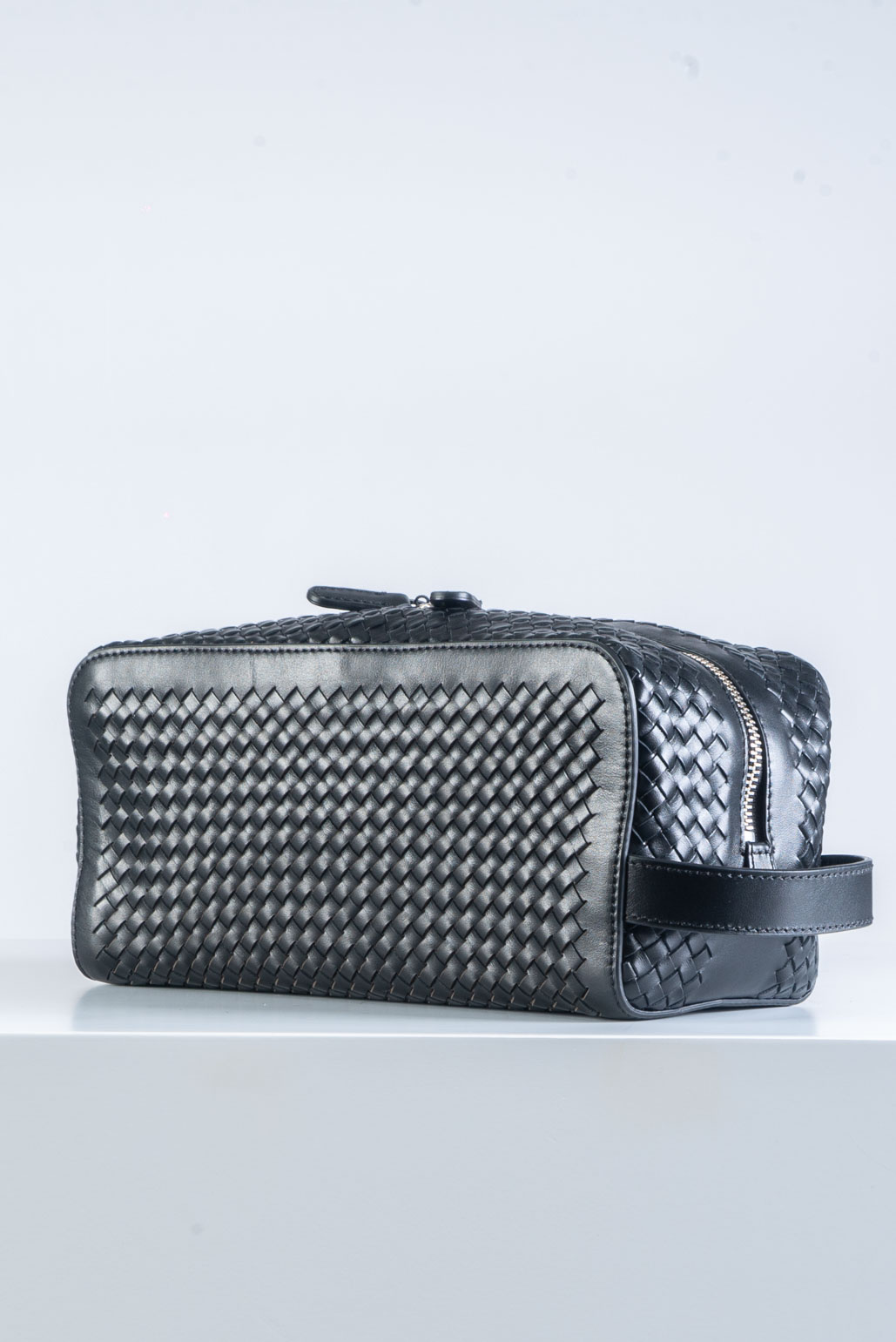 Beauty Case in Pelle Premier con Intreccio Nero MASSIMO5