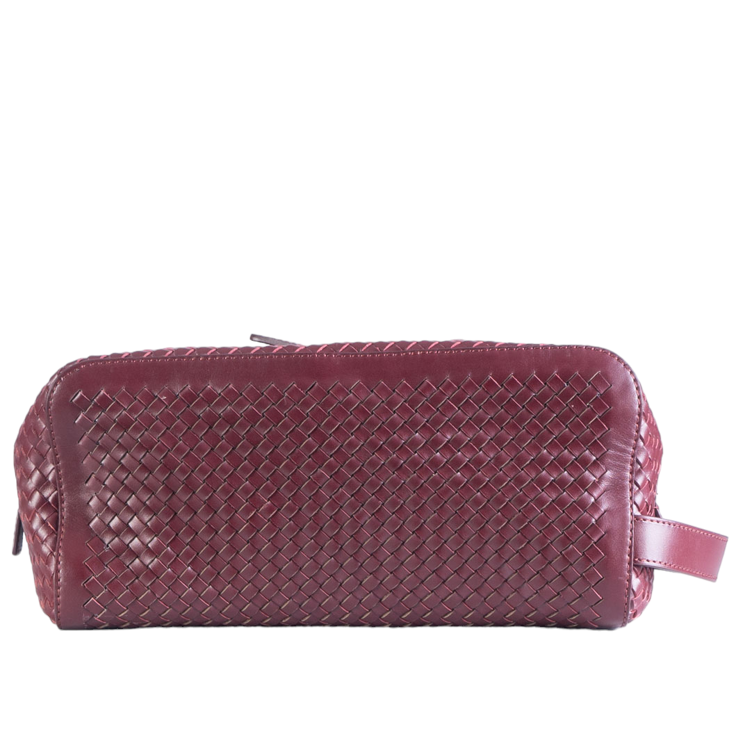 Beauty Case in Pelle Premier con Intreccio Bordeaux MASSIMO9