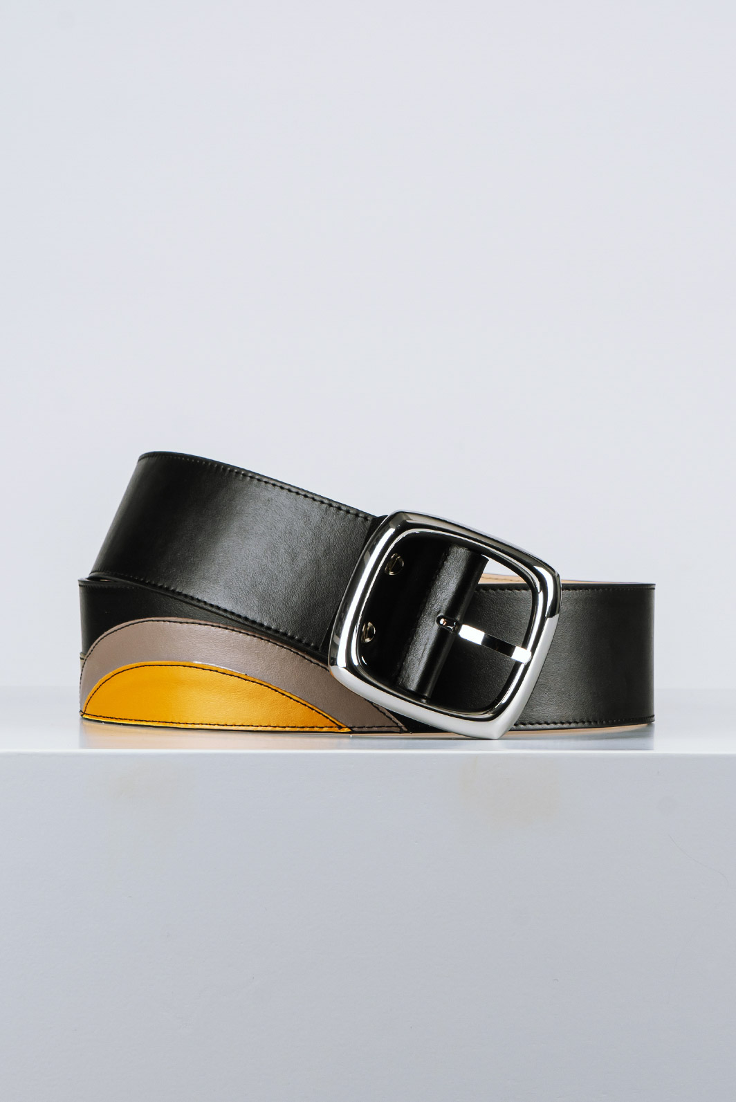Cintura Donna in Pelle Nera e Dettagli Colorati CDNT128