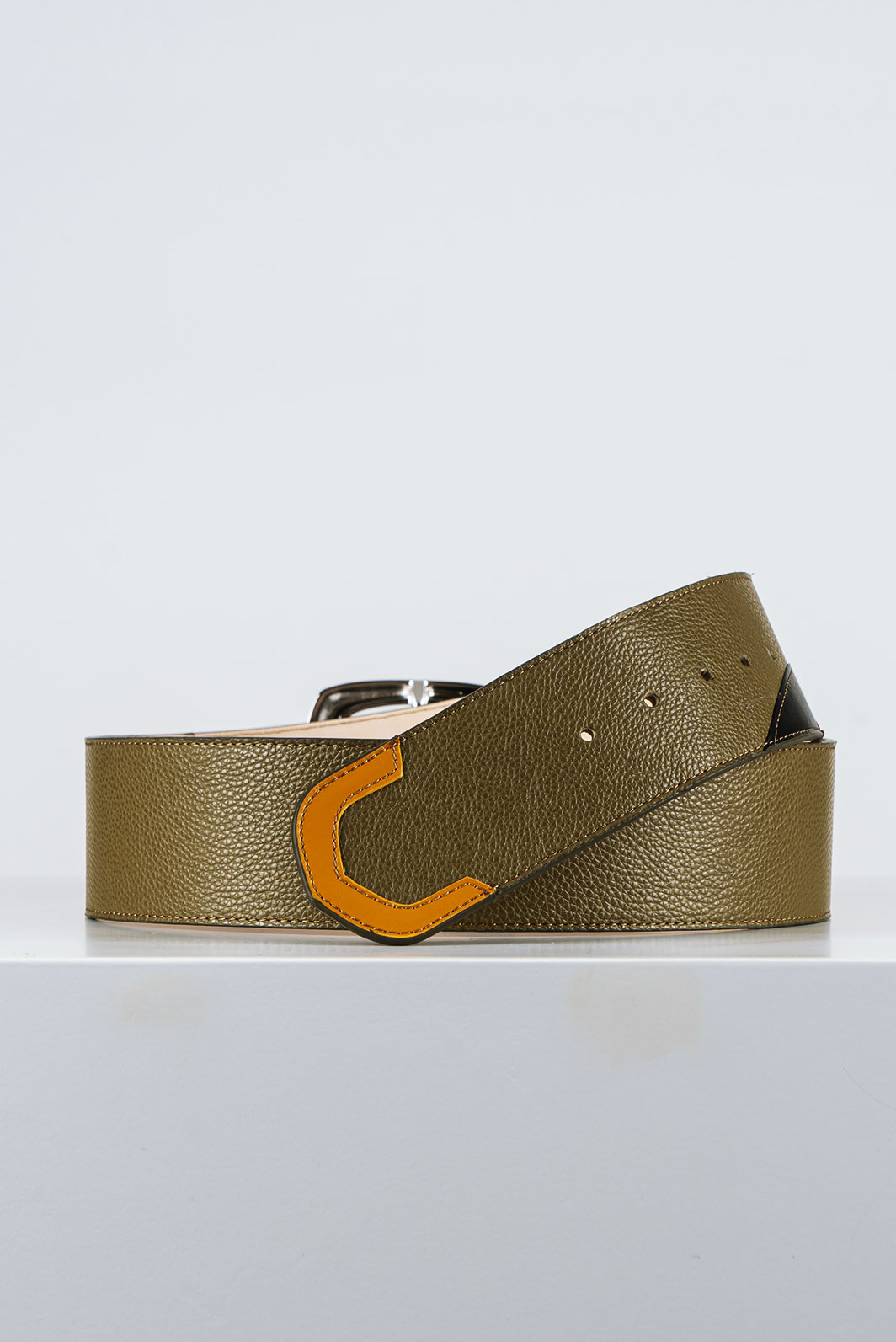 Cintura Donna in Pelle Oliva e Dettagli Colorati CDNT127-1