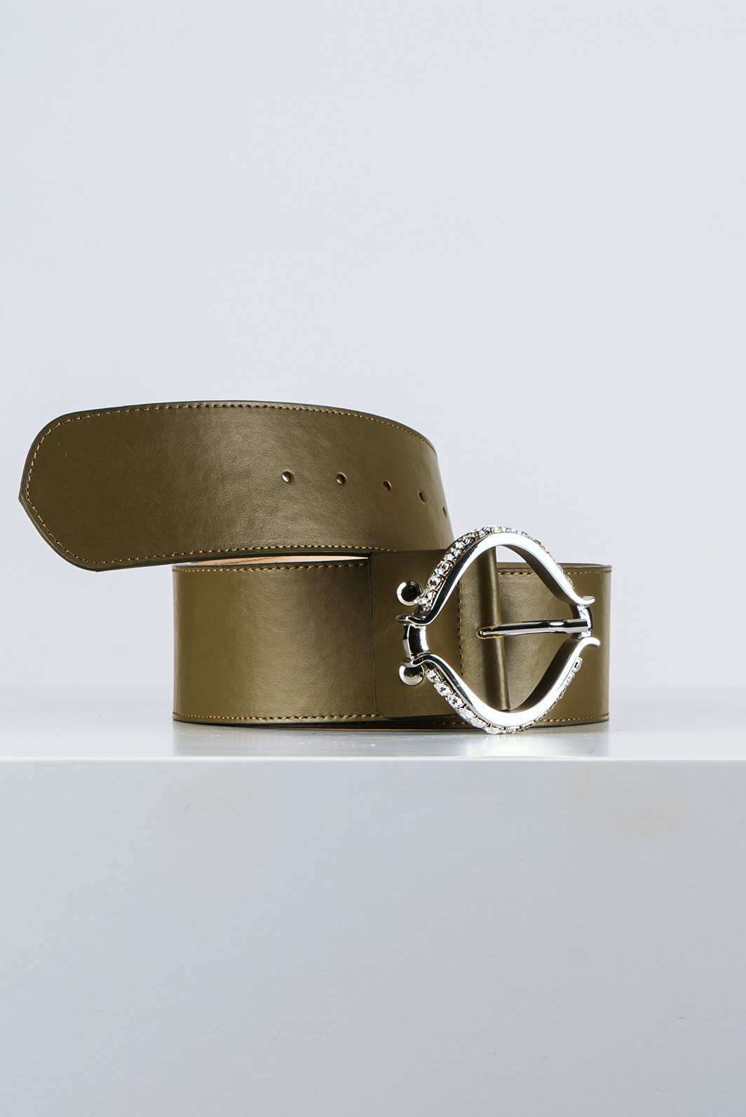 Cintura Donna Pelle Oliva e Strass CDNT9A