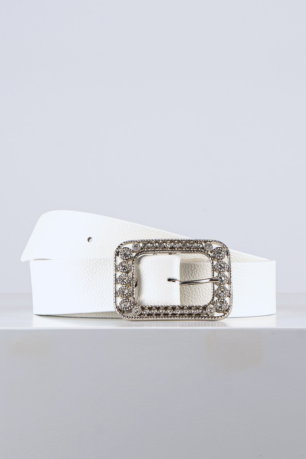 Cintura Donna Pelle Bianca e Strass CDNT67