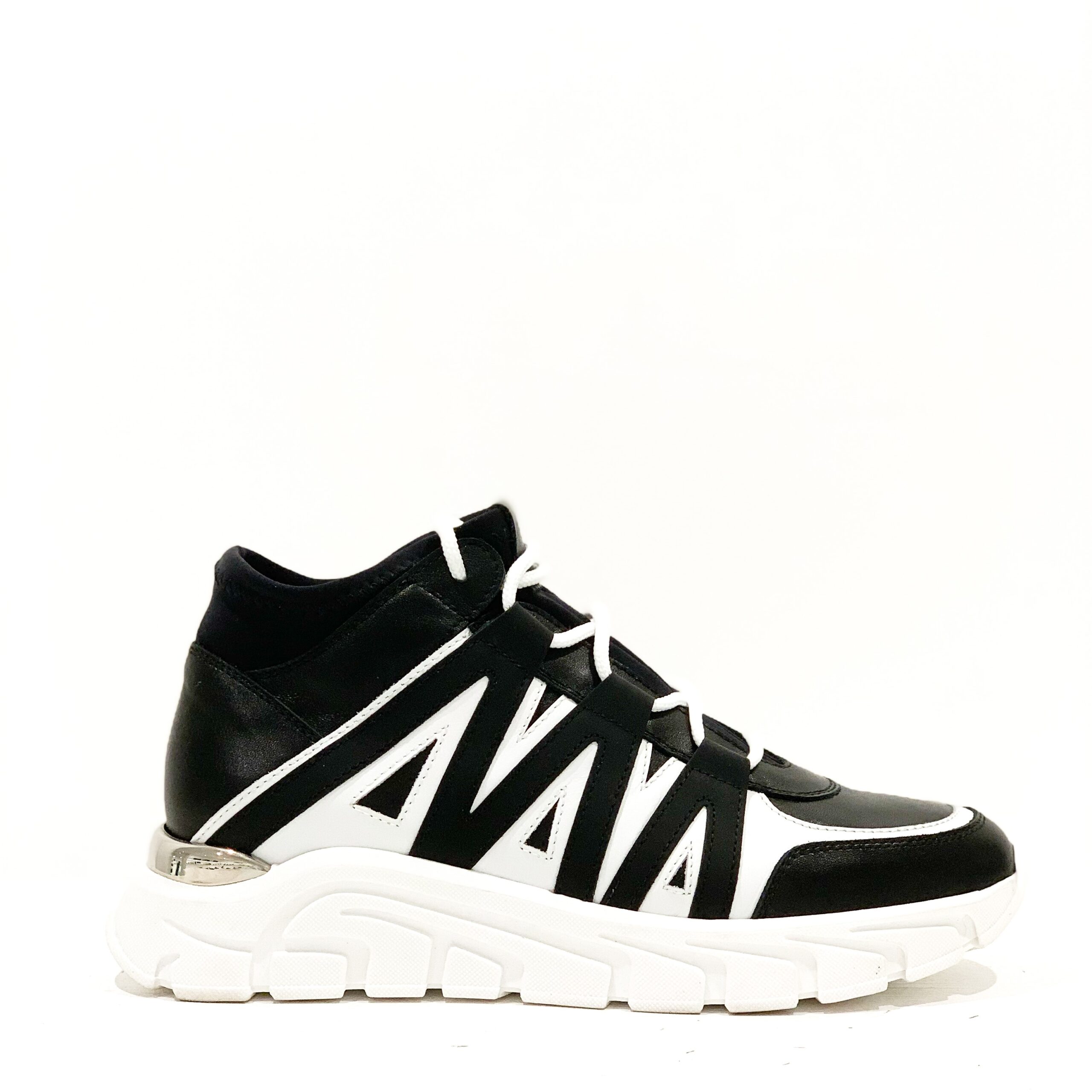 Sneakers Donna in Pelle nera e bianca EVAMONDE5