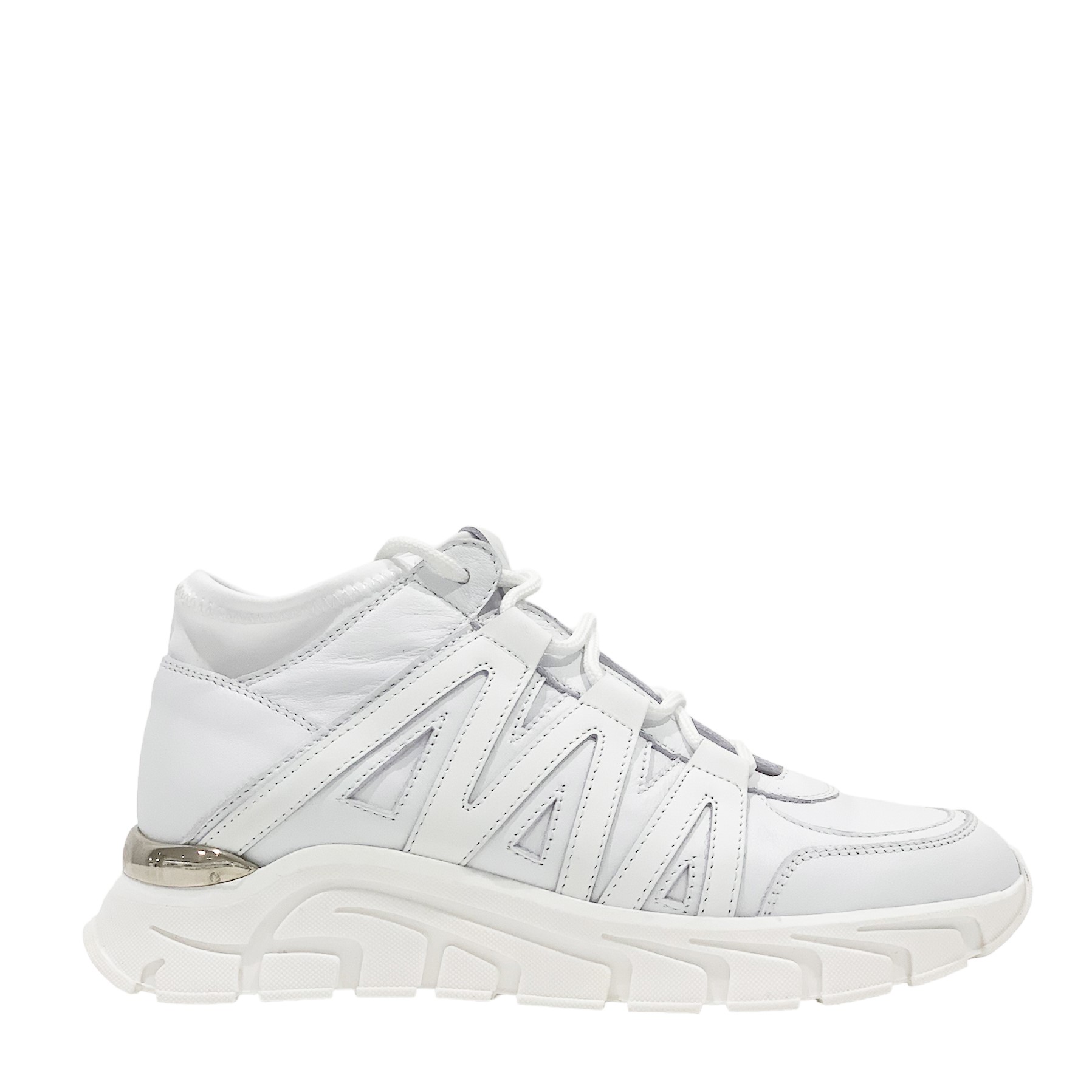 Sneakers Donna in Pelle Bianca EVAMONDE4