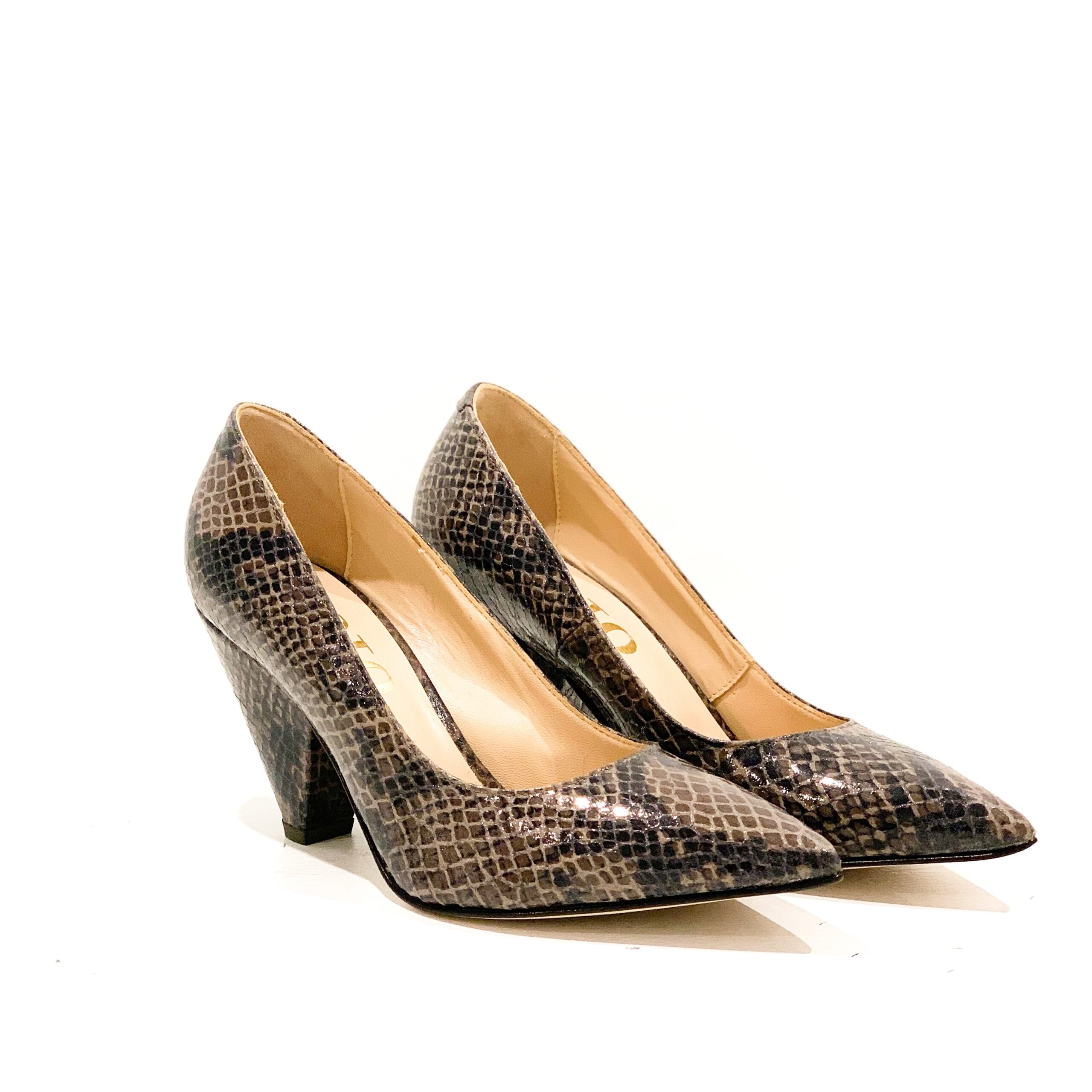 Décolleté in pelle stampata pitone S8C79N