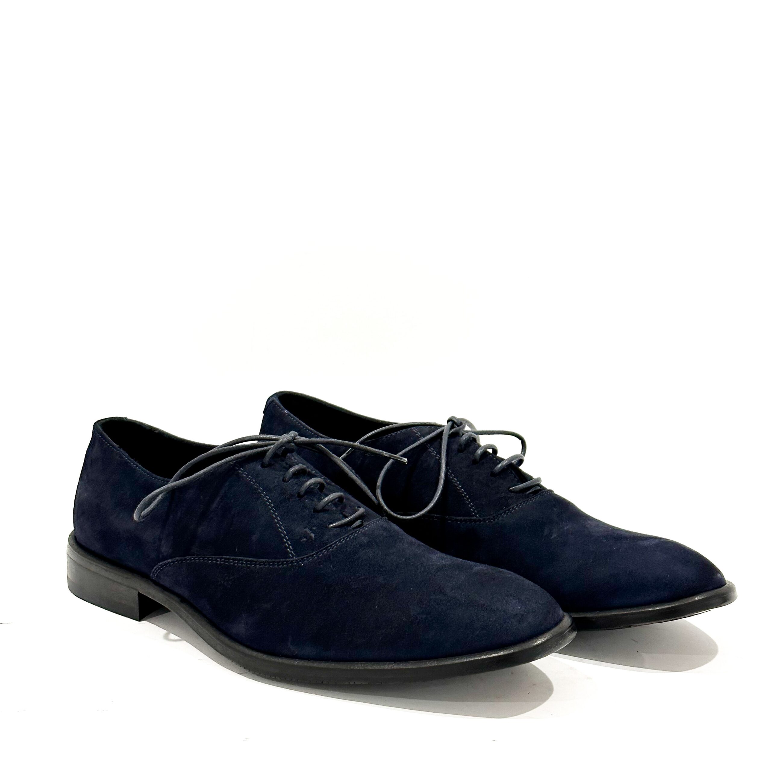 Francesina in pelle scamosciata blu 90632