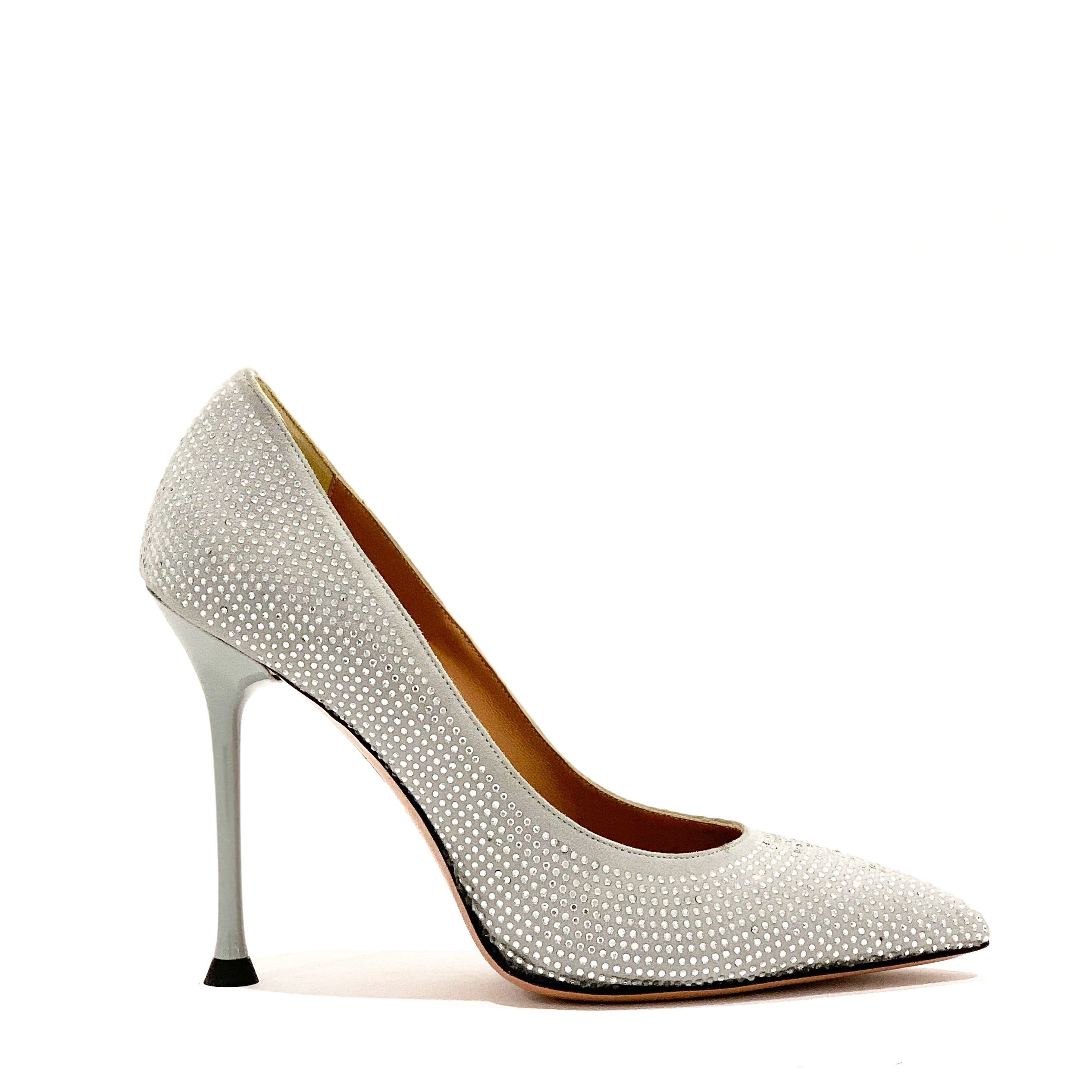 Decollet in pelle scamosciata con Swarovski Amelia 100S