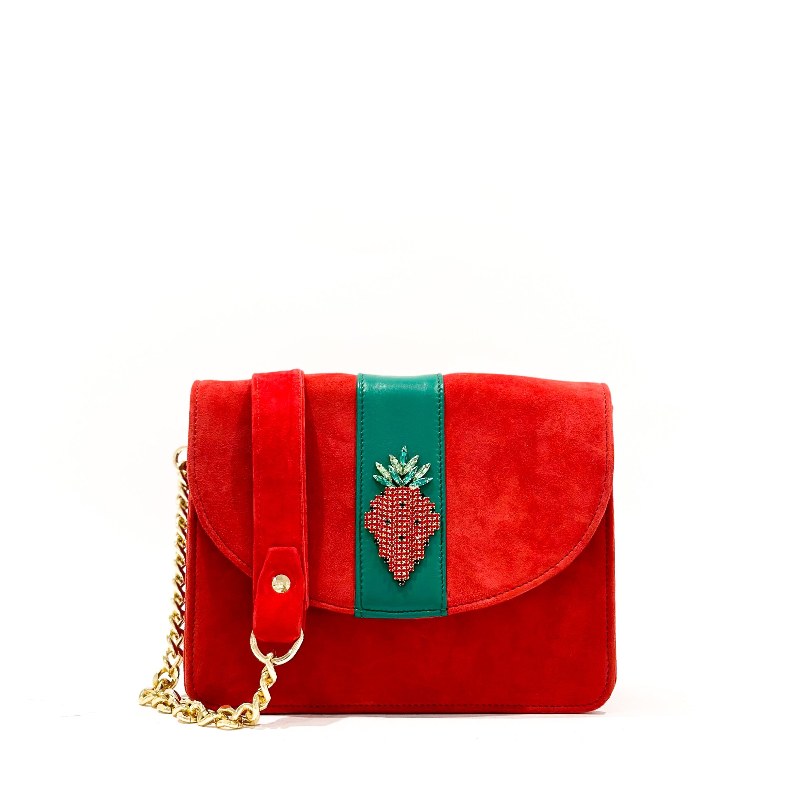 Borsa in pelle scamosciata 1+SPILLA