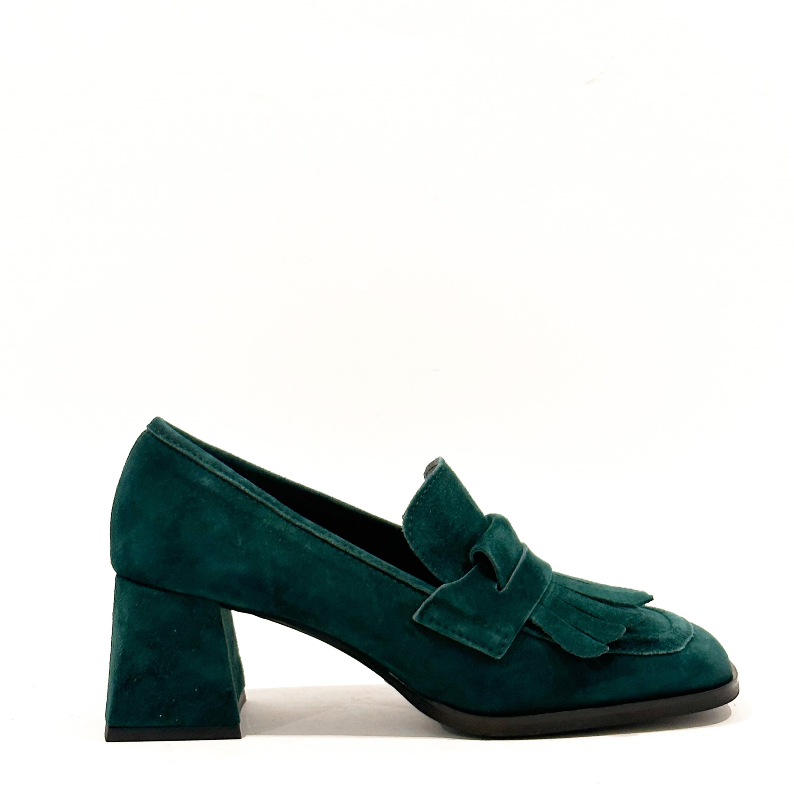 Mocassino donna con frange in pelle scamosciata